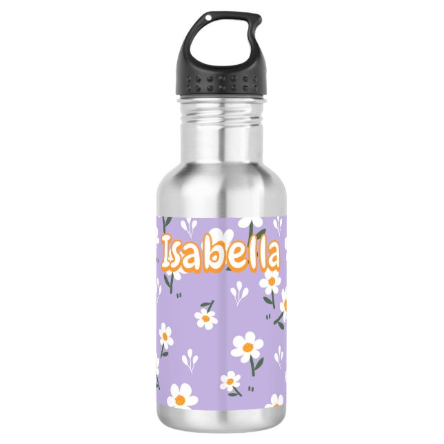 Bouteille D'eau Motif floral à la marguerite lavande  (Devant)