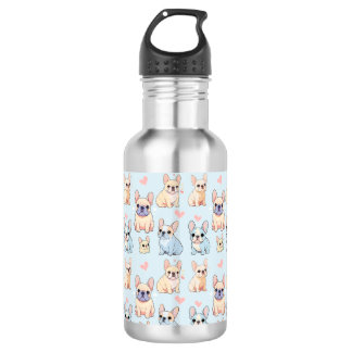 Bouteille D'eau Motif français mignon Bulldog Pastel