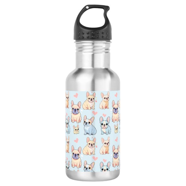 Bouteille D'eau Motif français mignon Bulldog Pastel (Devant)