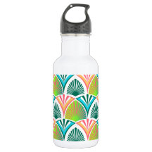 Motif géométrique avec feuilles de palme et fleurs