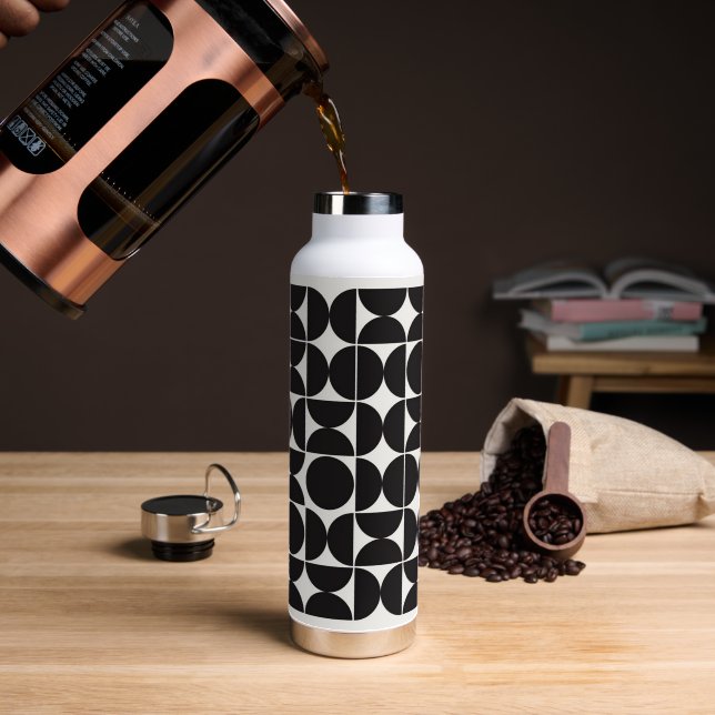 Bouteille D'eau Motif géométrique vectoriel (Café (pivoté))