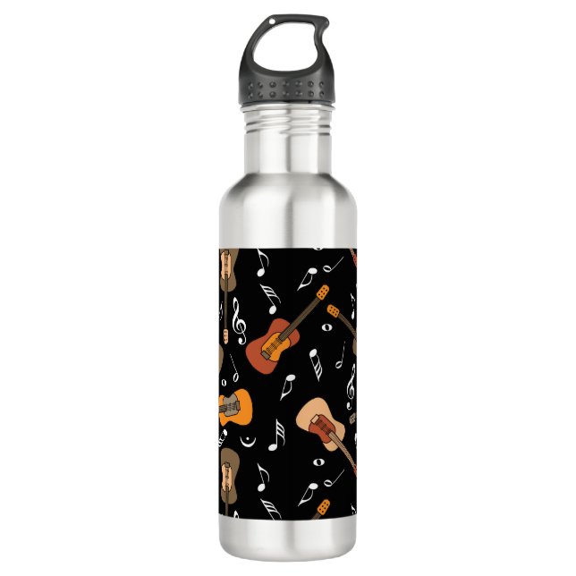 Bouteille D'eau Motif Guitare Music Notes (Devant)