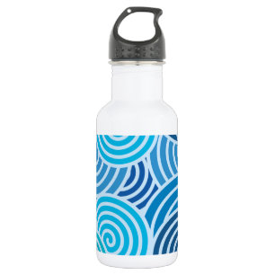 Bouteille D'eau Motif moderne à spirale bleue