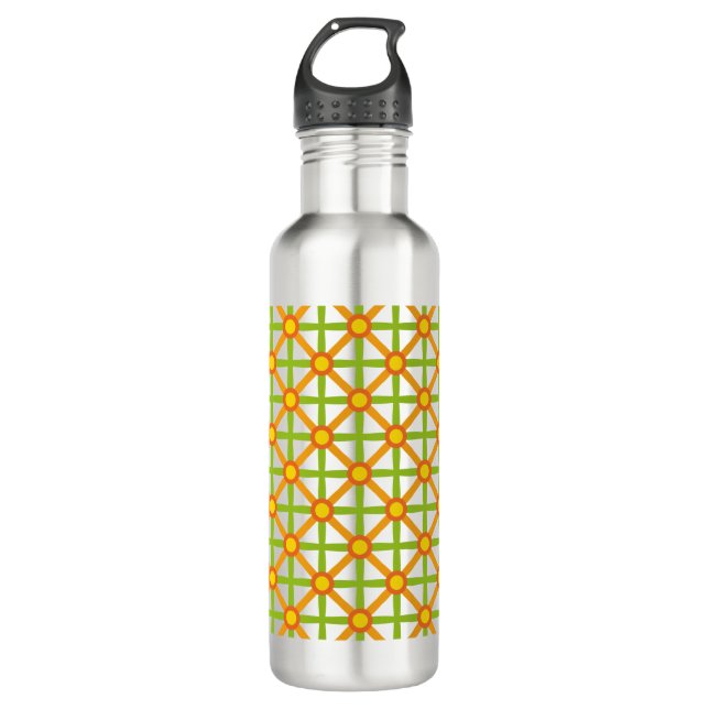 Bouteille D'eau Motif orange et jaune inspiré par Retro (Devant)