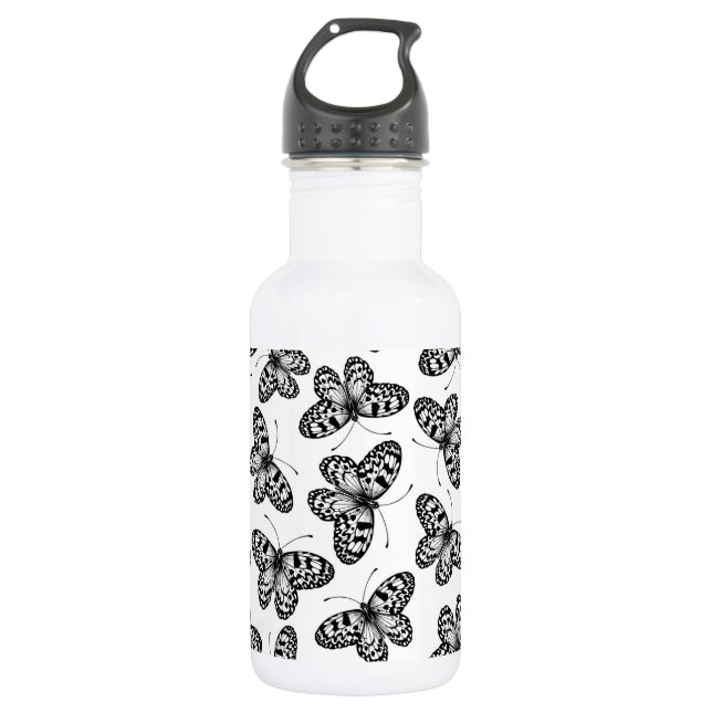 Bouteille D'eau Motif papillon en papier (Devant)