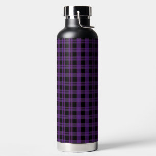 BOUTEILLE D'EAU MOTIF PLAID HALLOWEEN VIOLET ET NOIR