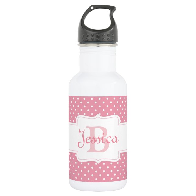 Bouteille D'eau Motif Pointe rose personnalisé (Devant)