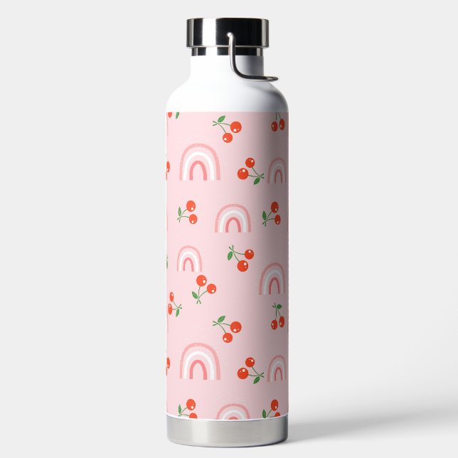 Bouteille D'eau Motif rose arc-en-ciel cerise (Droite)