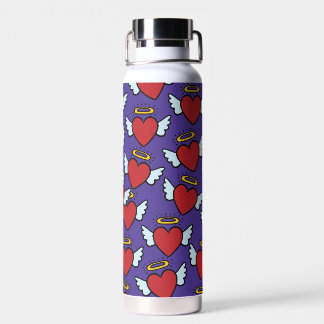 Bouteille D'eau Motif sans couture de cœurs d'ange ailés Y2K