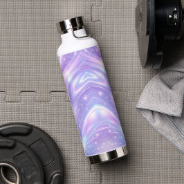 Bouteille D'eau Motifs néon violet électrique art IA 