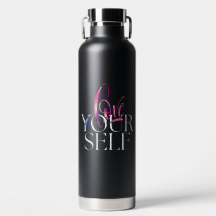 Bouteille D'eau Motivationnel de l'amour personnel rose noir
