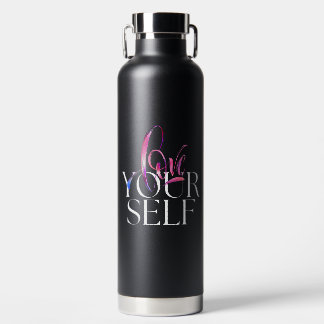 Bouteille D'eau Motivationnel de l'amour personnel rose noir