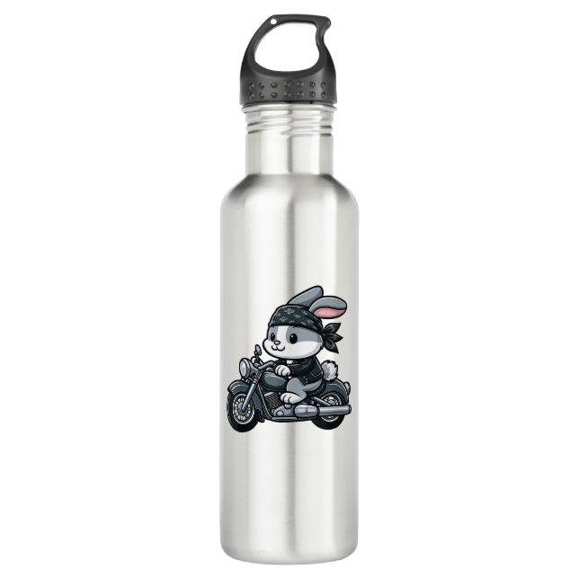 Bouteille D'eau Motocyclette de lapin pour animal de compagnie amu (Devant)