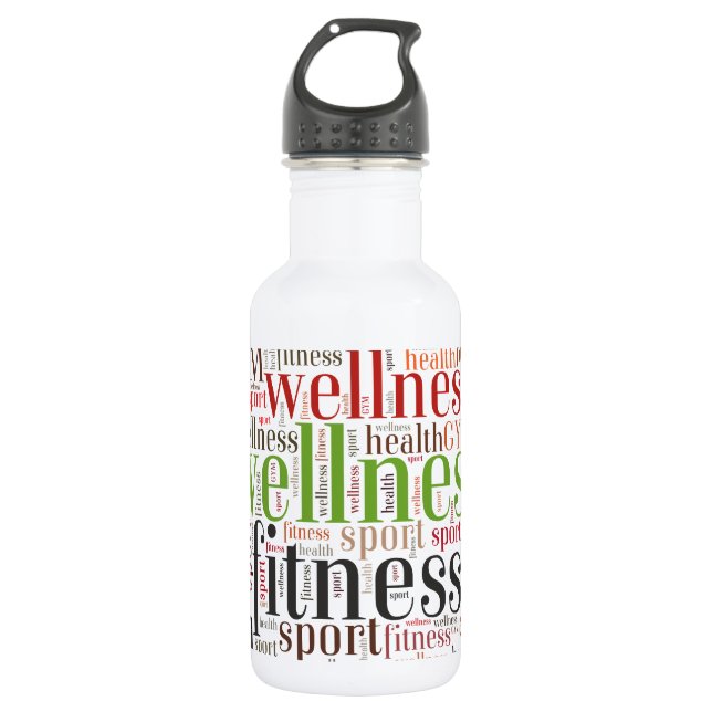 Bouteille D'eau Mots fitness (Devant)