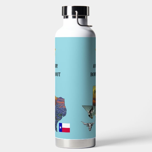 Bouteille D'eau My Texas - Illustrated map outline - personalize (Droite)