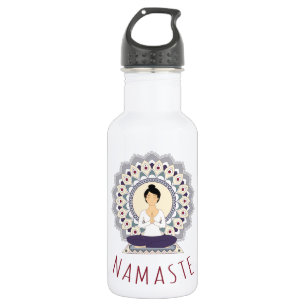 Bouteille D'eau Namaste dans la pose de Lotus - femme d'Asana de
