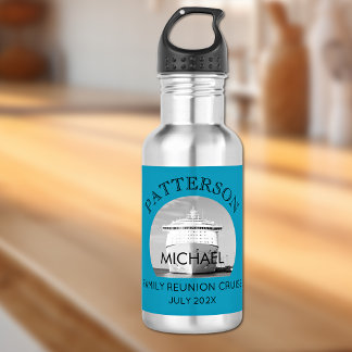 Bouteille D'eau Name, Family Reunion Cruise Blue Green