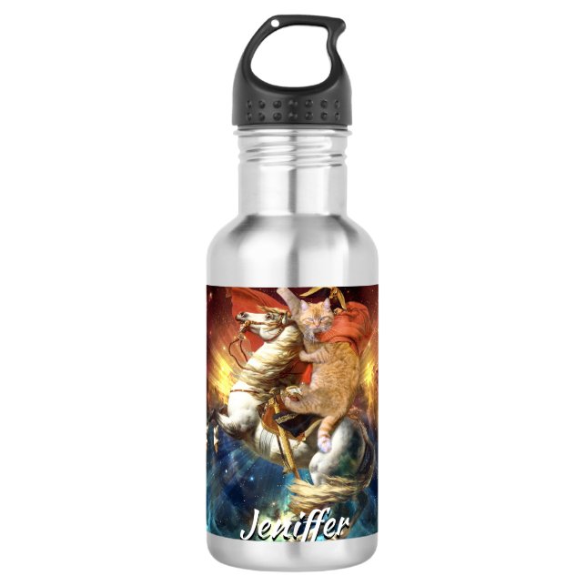 Bouteille D'eau Napoléon Cat dans l'espace (Devant)