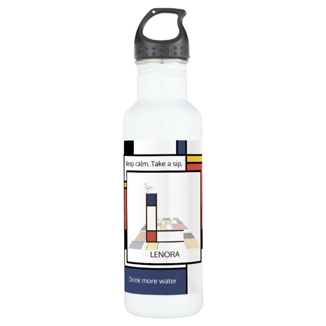 Bouteille D'eau Neoplasticisme étonnant Art Monogramme. Lettre L (Devant)