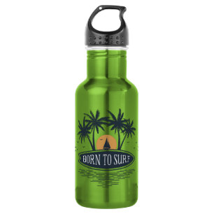 Bouteille D'eau Nés pour surfer Logo vintage planche de surf palmi
