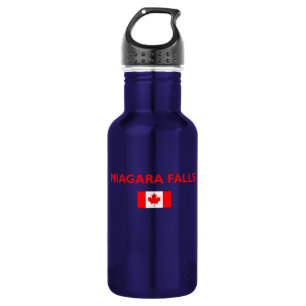 Bouteille D'eau Niagara Falls Canada Drapeau canadien Couleur fonc