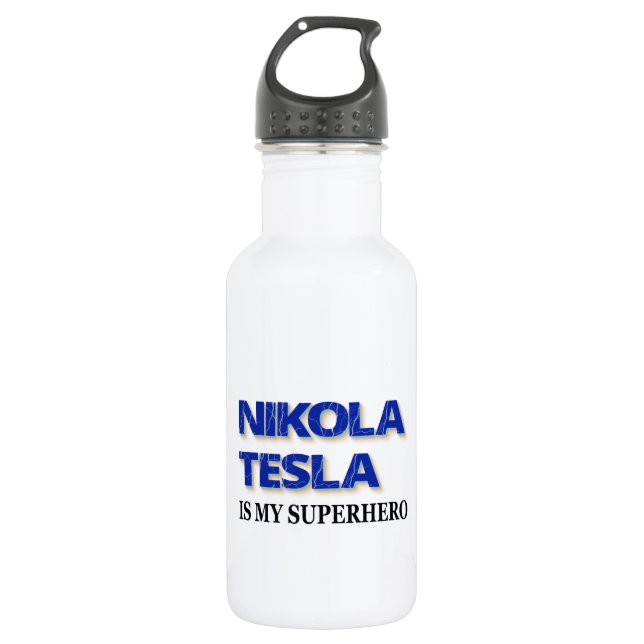 Bouteille D'eau Nikola Tesla est mon super-héros (Devant)