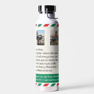 Bouteille D'eau Noël Envoi d'amour et de câlins Personnalisé