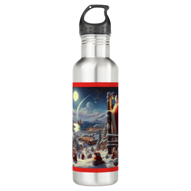 Bouteille D'eau Noël Père Noël 5 (Devant)