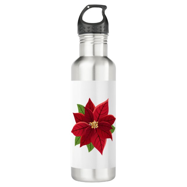 Bouteille D'eau Noël Poinsettia (Devant)