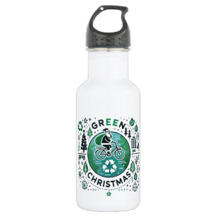 Bouteille D'eau Noël vert - Père Noël et design de recyclage