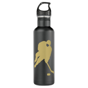 BOUTEILLE D'EAU NOIR ET HOCKEY D'OR