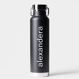 Bouteille D'eau Noir minimaliste personnalisé