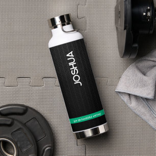 Bouteille D'eau Noir personnalisé Nom moderne Température