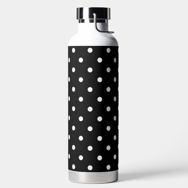 Bouteille D'eau Noir simple avec Pois blancs (Droite)