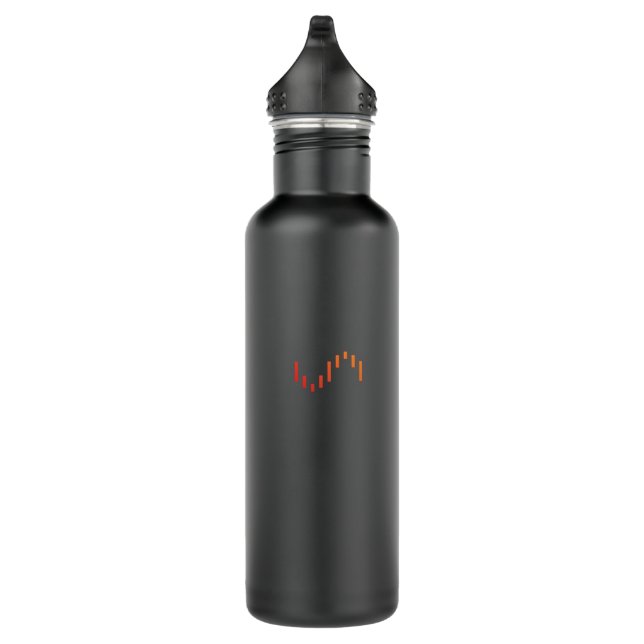 Bouteille d'eau noire mat non raid avec logo dégra (Droite)