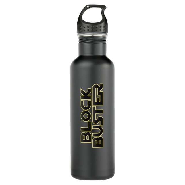 Bouteille d'eau noire mate de SUPERPRODUCTION (Devant)