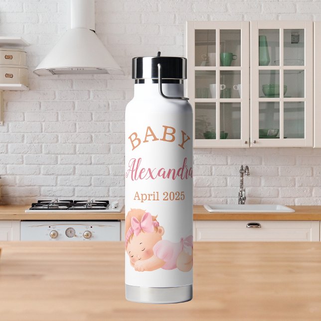Bouteille D'eau Nom de la fille de bébé personnalisée (Créateur téléchargé)