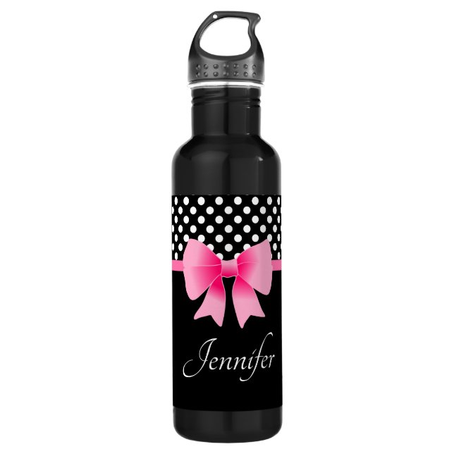 Bouteille D'eau Nom de l'animal rose (Devant)