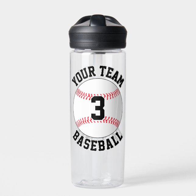 Bouteille D'eau Nom de l'équipe personnalisée du joueur de basebal (Extérieur)