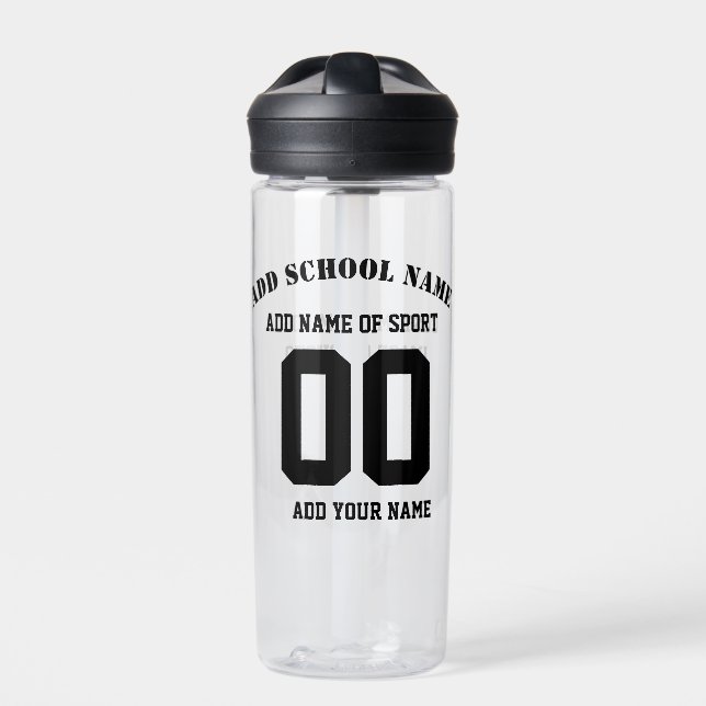 Bouteille D'eau Nom de l'équipe sportive personnalisée sans BPA (Extérieur)