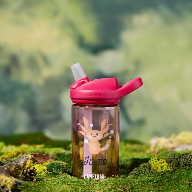 Bouteille D'eau Nom des enfants sous-marins mignons Axolotl (Extérieur)