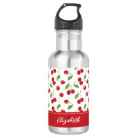 Nom du monogramme Motif de cerisier rouge mou