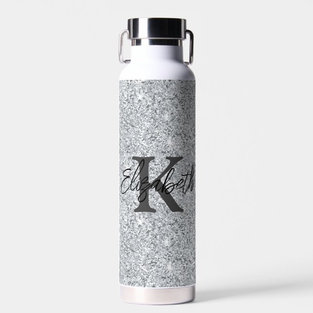 Bouteille D'eau Nom du monogramme Parties scintillant initiale Arg (Avant)