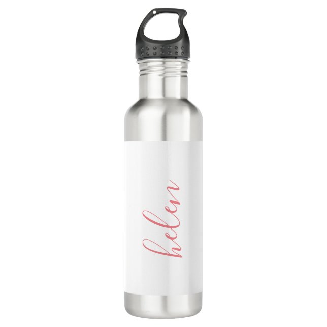 Bouteille D'eau Nom du script Cadeau personnalisé rose personnalis (Devant)