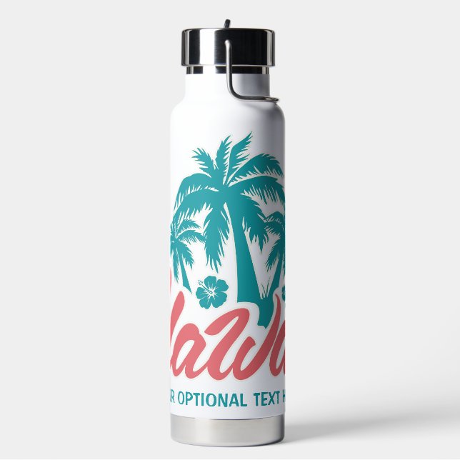 Bouteille D'eau Nom et texte personnalisés Hawaii (Gym)