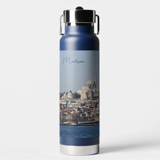 Bouteille D'eau Nom et texte personnalisés Istanbul (Salle de sport)