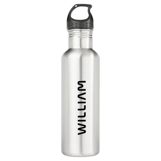 Bouteille D'eau Nom moderne simple | Personnalisé (Devant)