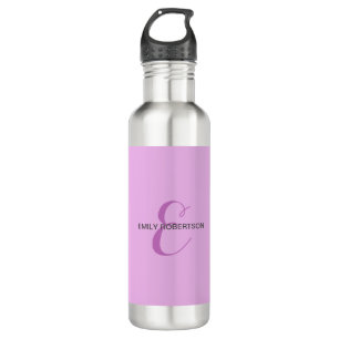 Bouteille D'eau Nom Monogramme Lettre initiale Orchid & Lilac