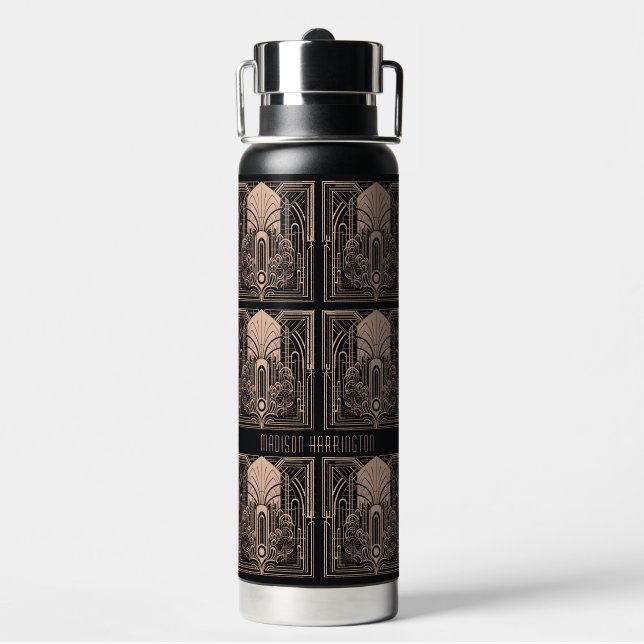 Bouteille D'eau Nom personnalisé Art Déco (Arrière)
