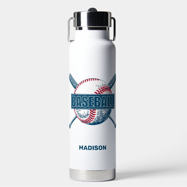 Bouteille D'eau Nom personnalisé Baseball (Salle de sport)